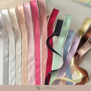 丝带礼品盒包装 2.5cm双面缎带涤纶带鲜花礼物包装 丝带 欢喜物