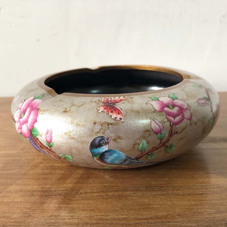 欧式创意小号烟灰缸 酒店咖啡厅复古陶瓷烟灰缸家居装饰摆设礼品