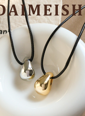 原创复古简约时尚精致水滴吊坠项链轻奢高级感气质百搭锁骨链女