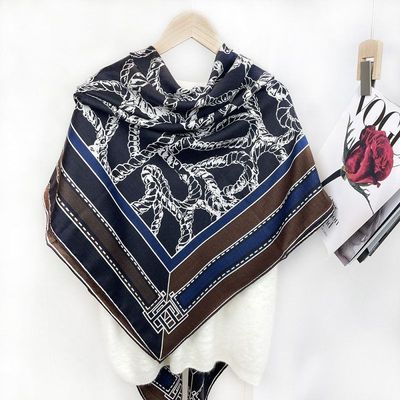 热带雨林福宝双面同色真丝羊毛大方巾秋冬款保暖丝毛围巾女大披肩