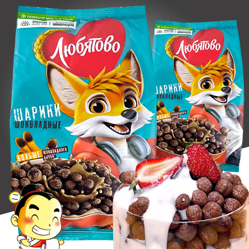 俄罗斯进口玉米片可可球DAAI牌蜂蜜燕麦片即食谷物粗粮早餐零食,咖啡/麦片/冲饮,水果/坚果混合麦片,淘宝优惠券,粉丝福利购,淘宝优惠卷