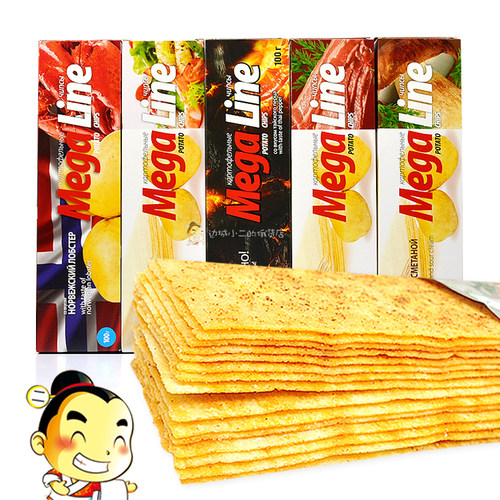 俄罗斯进口阿斯顿迈咔牌薯片megaline长条形非油炸多口味薯条零食