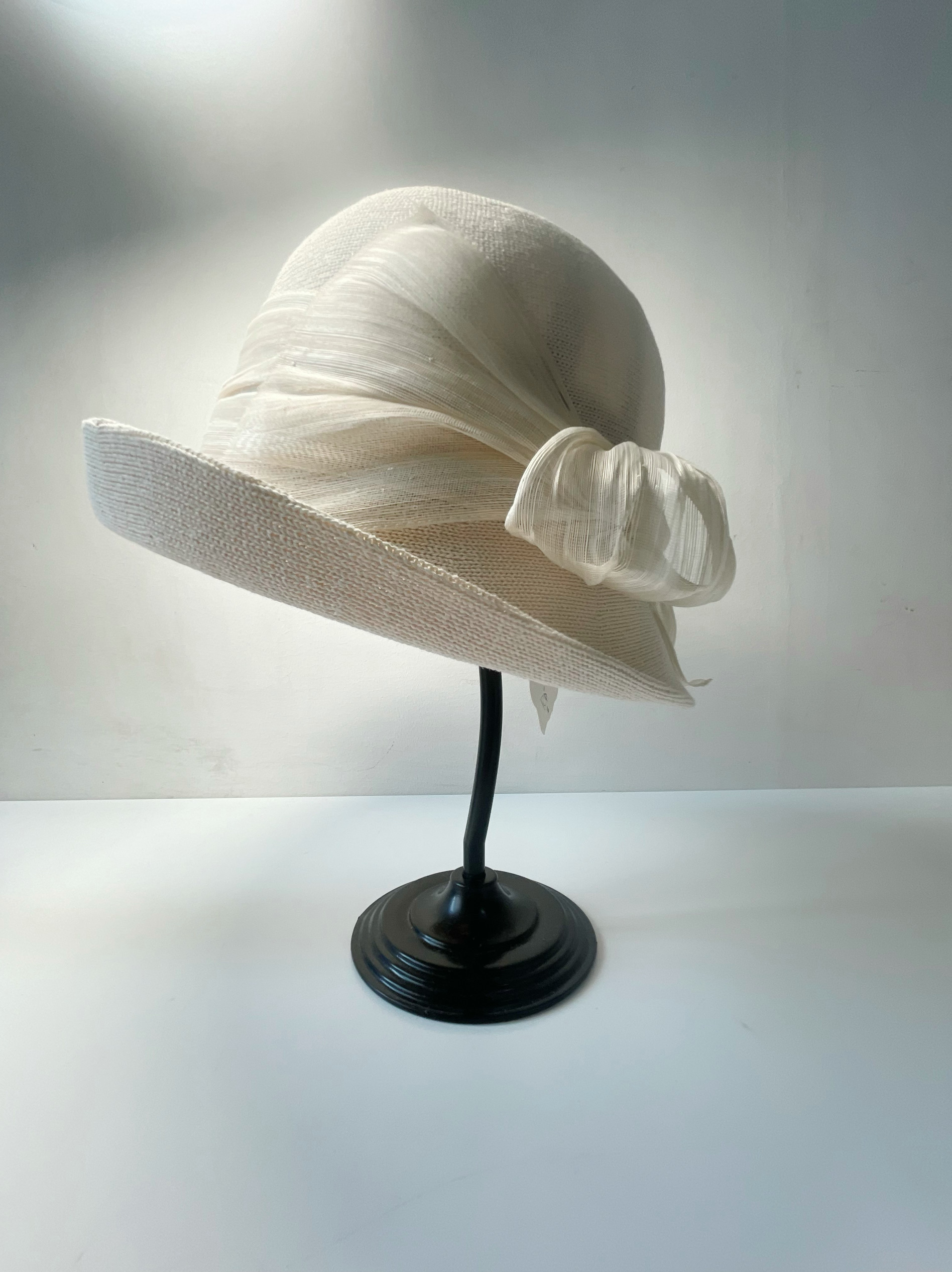 进口日本和纸卷边防晒帽子女春夏季新款真丝麻优雅礼帽时尚遮阳帽