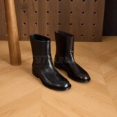 圆头极简风直筒平底轻奢百搭真皮短靴G2897