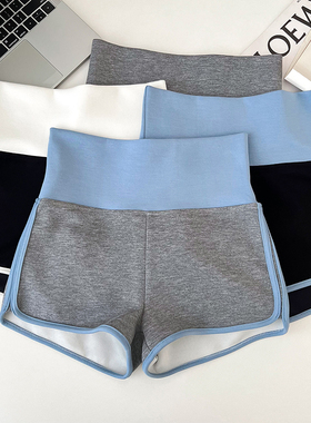 美式辣妹性感百搭撞色高腰显瘦超短裤阔腿裤热裤打底裤休闲裤女