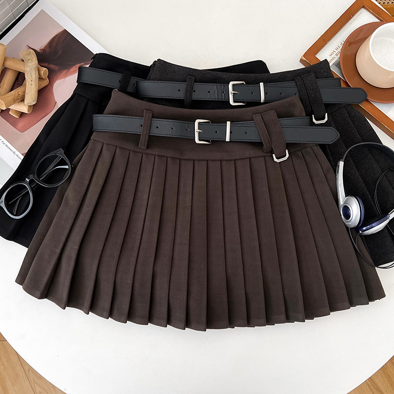 韩版学院风时尚毛呢高腰显瘦半身裙百褶裙防走光短裙a字裙女秋冬,女装/女士精品,半身裙,淘宝优惠券,粉丝福利购,淘宝优惠卷