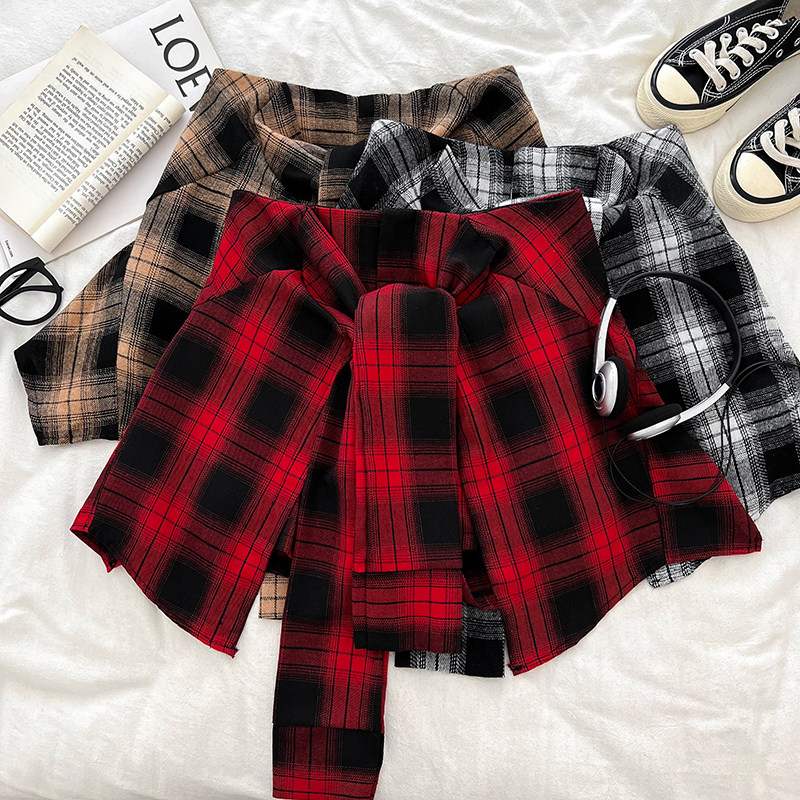 休闲时尚百搭撞色格子假两件高腰显瘦不规则半身裙短裙a字裙女,女装/女士精品,半身裙,淘宝优惠券,粉丝福利购,淘宝优惠卷