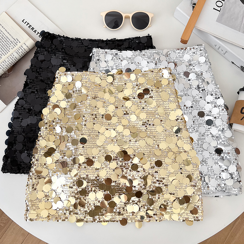 闪闪亮片半身裙防走光短裙