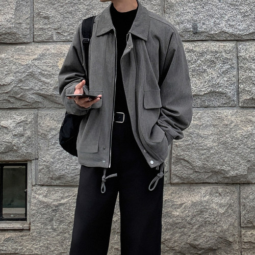 直播款2024年秋冬新款宽松韩版夹克外套男灯芯绒夹克大码F355-P98