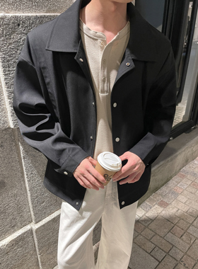 高级感翻领夹克外套男韩版西装美式短款休闲风衣F328-P98控价128