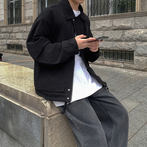 2025春季新款宽松灯芯绒夹克男休闲简约百搭夹克上衣外套F355-P98图片