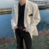 韩版高级感小西装外套黑色oversize痞帅潮男士休闲西服XF120-P95，男装西服套装，电商A152