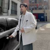 高级感韩版垫肩小西装外套男士休闲西服黑色oversize痞帅F173-P95，男装西服套装，电商A152