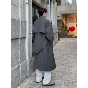 直播品质 秋冬新款男士中长款风衣过膝风衣韩版韩系大衣F323-P118,男装风衣,电商A152