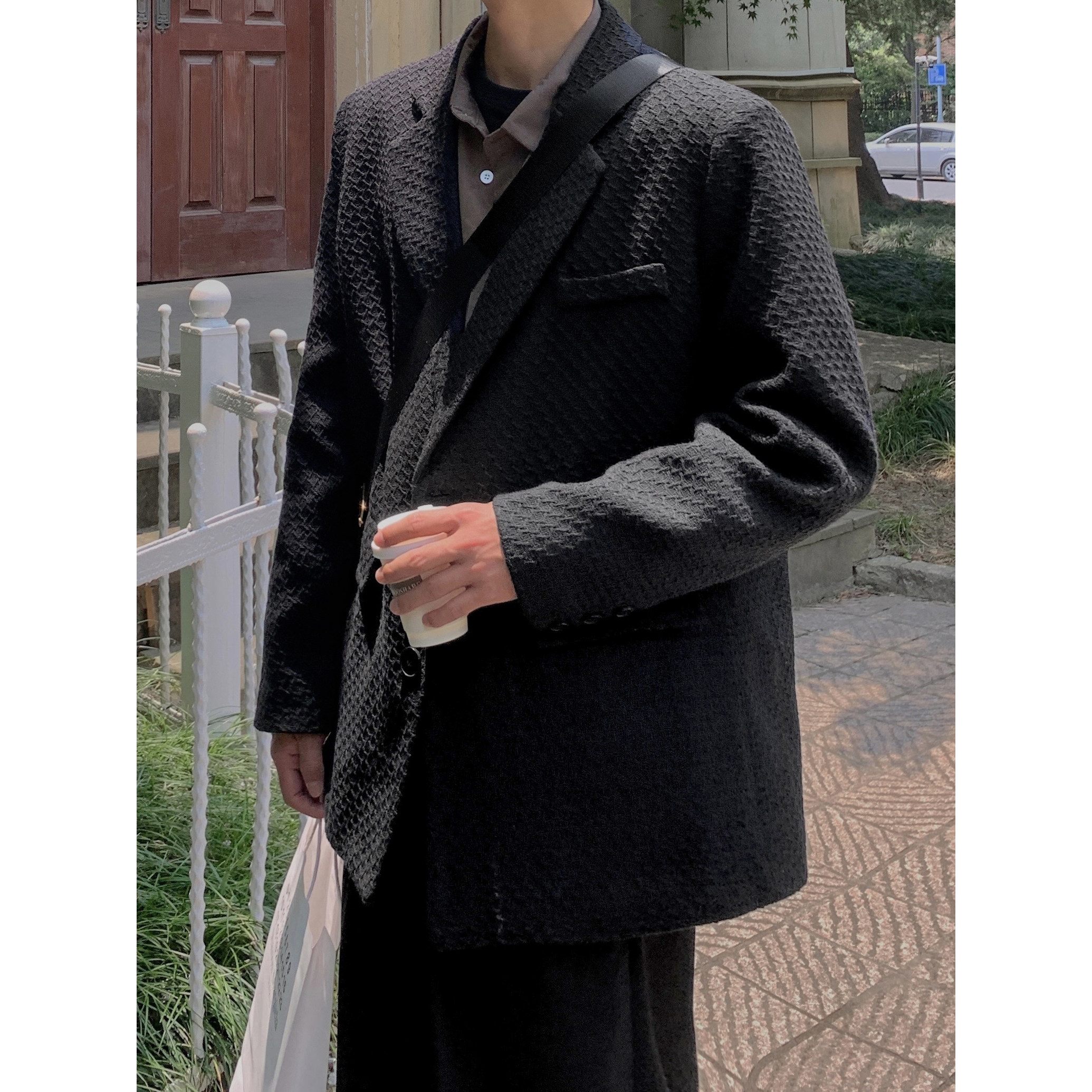 直播款 2025秋冬小香风男生小西装男韩版宽松垫肩西服 M-5XL图片