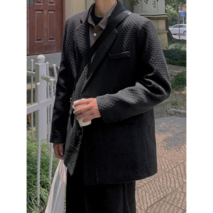 直播款 2025秋冬小香风男生小西装男韩版宽松垫肩西服 M-5XL图片