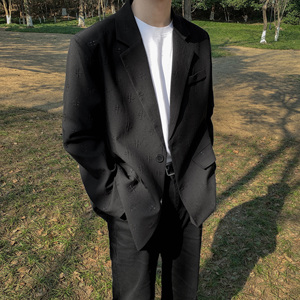 高级感西装外套男轻熟风韩版垫肩西服痞帅炸街F505-P110图片