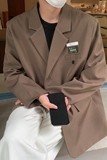 炸街西装男ins潮痞帅dk西服垫肩轻熟风外套oversize大码F107-P95，男装西服套装，电商A152
