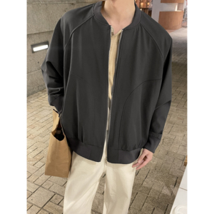 直播美式飞行夹克男秋季新款立领棒球服工装外套韩版F331-P98图片