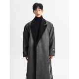 直播加厚毛呢大衣男韩版宽松双排扣中长款风衣F855-P138，男装风衣，电商A152