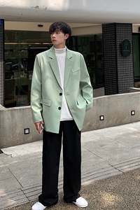 抖音品质 2025秋男女小西装男垫肩雅痞西服大码外套潮F130-P95图片