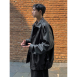 机车风皮夹克男ins港风宽松皮衣服秋季潮牌高街外套大码PY15-P105，男装夹克，电商A152