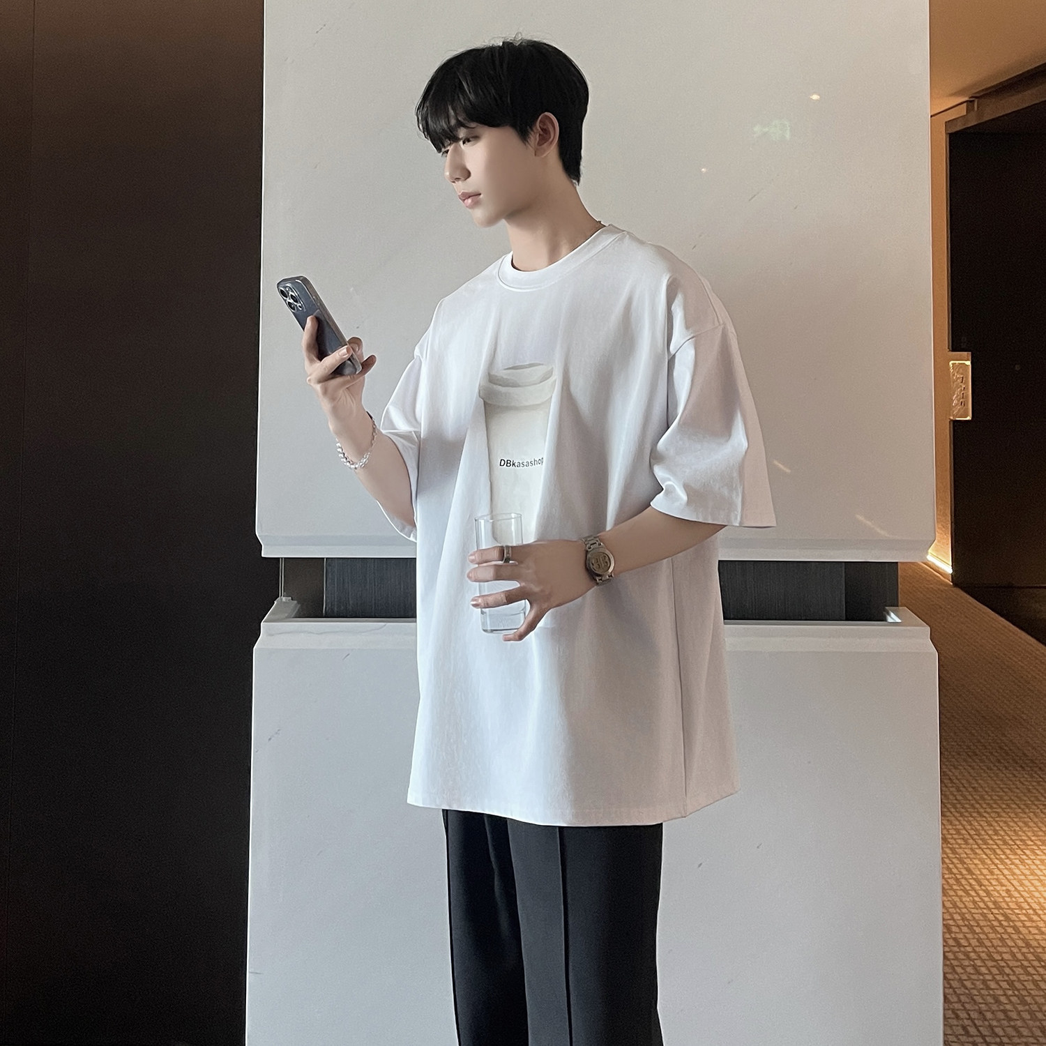 TX35-特P25控382025夏季新款韩版宽松圆领短袖t恤印花T恤潮流,男装T恤,电商A152