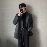 毛呢大衣男短款加厚垫肩西装宽松韩版外套大码F358-P108，男装西服套装，电商A152