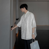 直播款M-5XL夏装新款韩版新中式花短袖衬衫男宽松衬衣CS210-P58，男装T恤，电商A152