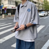 短袖t恤男大码夏季2025新款港风潮牌日系翻领polo衫半袖PL02-P45，男装T恤，电商A152