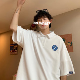 短袖t恤男大码夏季2025新款港风潮牌日系翻领polo衫半袖PL02-P45，男装T恤，电商A152