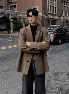 直播款 黑色垫肩痞帅便单痞帅西服大码宽松西装外套F523-P95