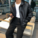 棕色皮衣外套男春秋美式复古潮牌痞帅高级感休闲宽松夹克PY22-P95，男装夹克，电商A152