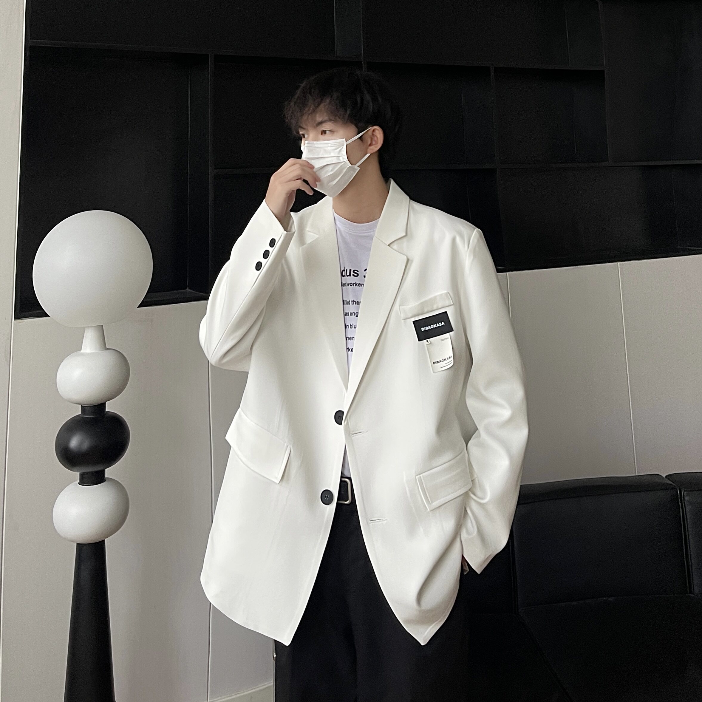 西服外套男休闲宽松oversizeins港风潮流百搭上衣小西装XF120-P95,男装西服套装,电商A152