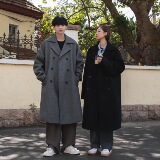 毛呢大衣男ins韩版潮流百搭中长款风衣宽松情侣外套大码F36-P128，男装风衣，电商A152