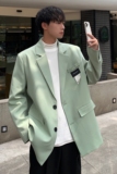 oversize黑色西装外套男春季加大码潮宽松休闲痞帅小西服F120-P95，男装西服套装，电商A152