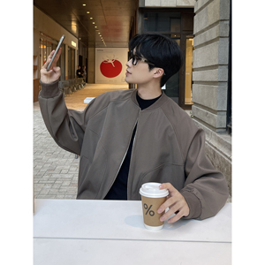 直播美式飞行夹克男秋季新款立领棒球服工装外套韩版F331-P98图片