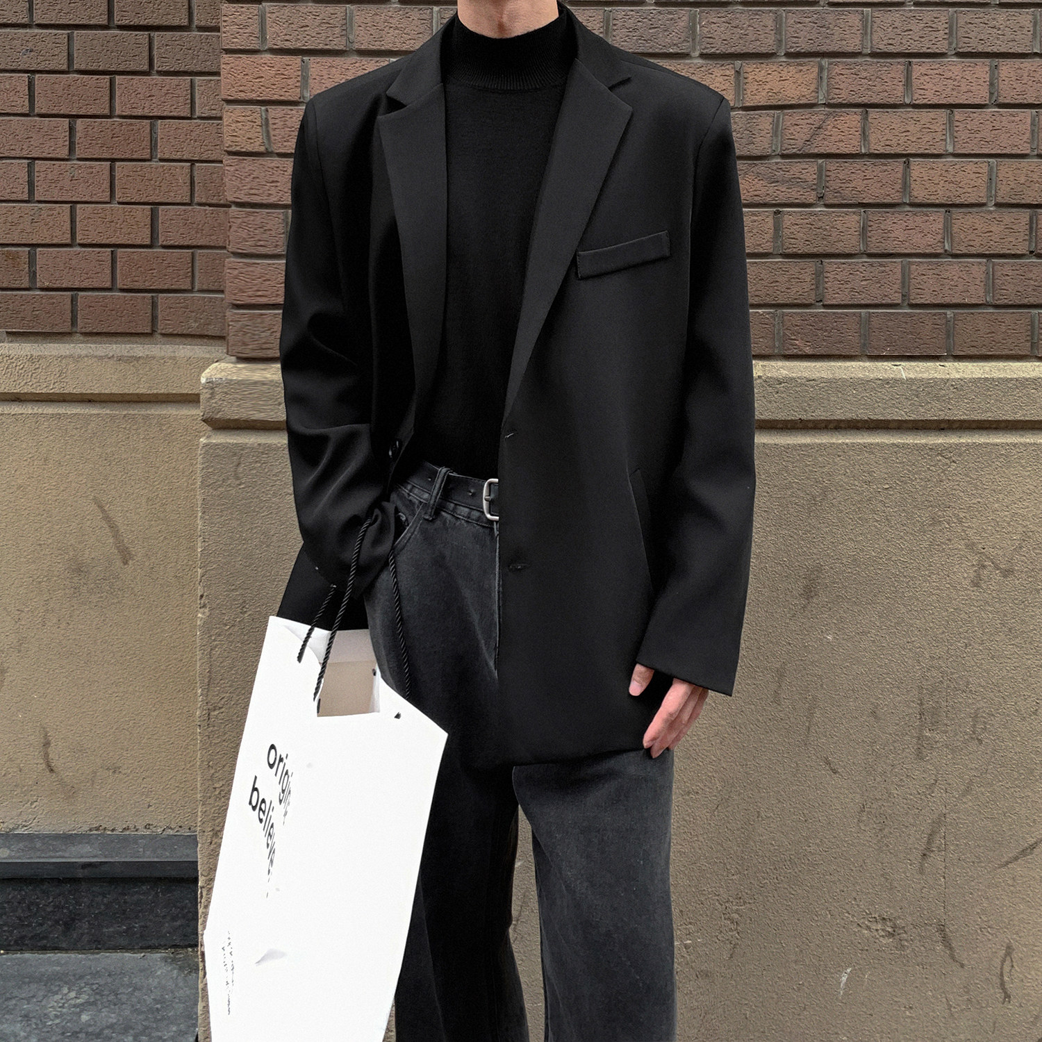 秋季西装外套男ins痞帅高级感男装宽松小众西服F523-P95，男装西服套装，电商A152