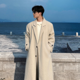 2025冬装新款长款毛呢大衣男过膝长款风衣加厚外套大码F370-P138，男装风衣，电商A152