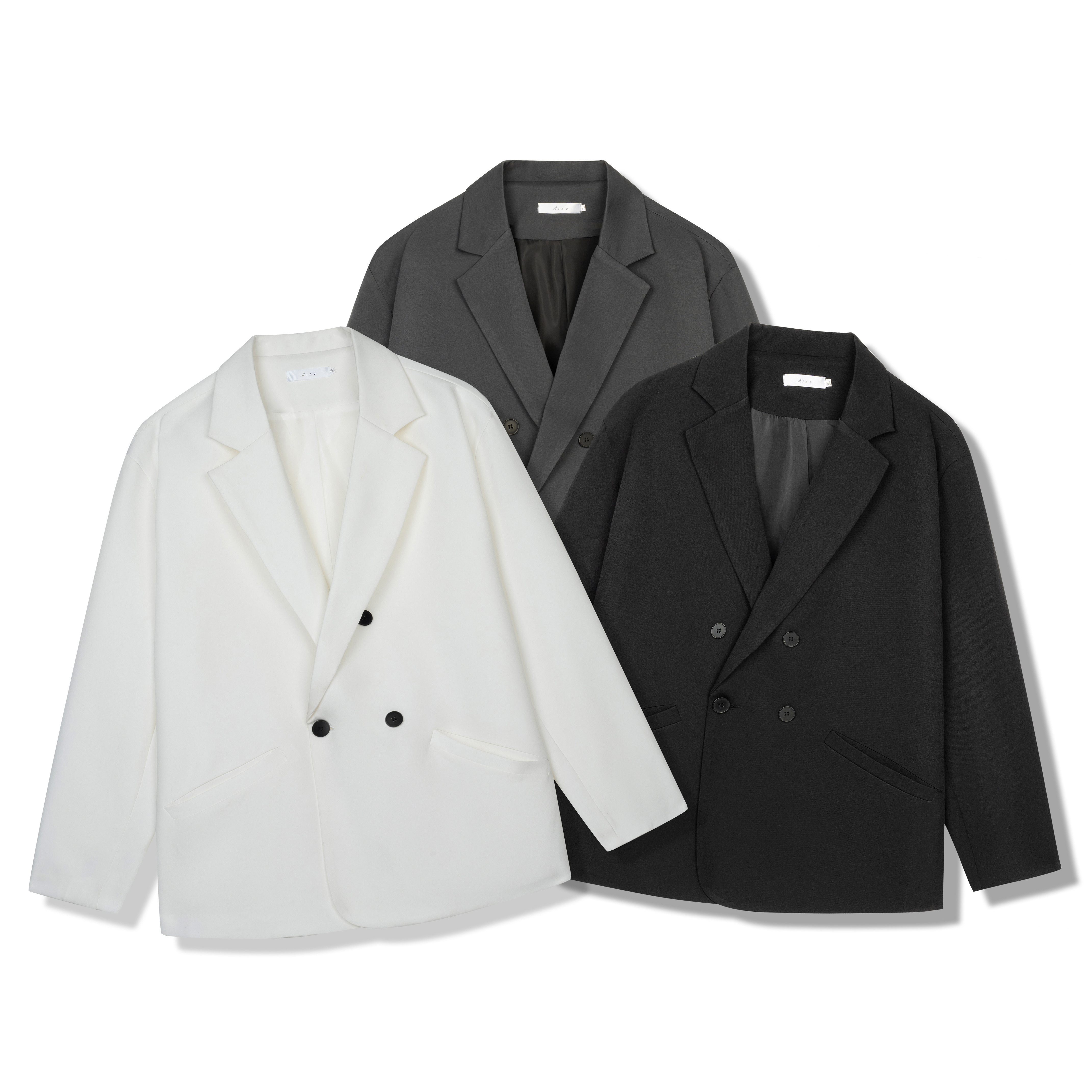 白底 2024春装新款落肩宽松小西装男韩版大码 M-5XL F502-P95