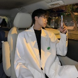 休闲西服男春秋季ins潮宽松dk制服痞帅小西装外套大码F156-P95，男装西服套装，电商A152