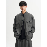 春秋痞帅立领毛呢夹克男宽松高级感风衣外套男潮F635-P95,男装夹克,电商A152,电商基地 春秋痞帅立领毛呢夹克男宽松高级感风衣外套男潮F635-P95,男装夹克,电商A152,电商基地