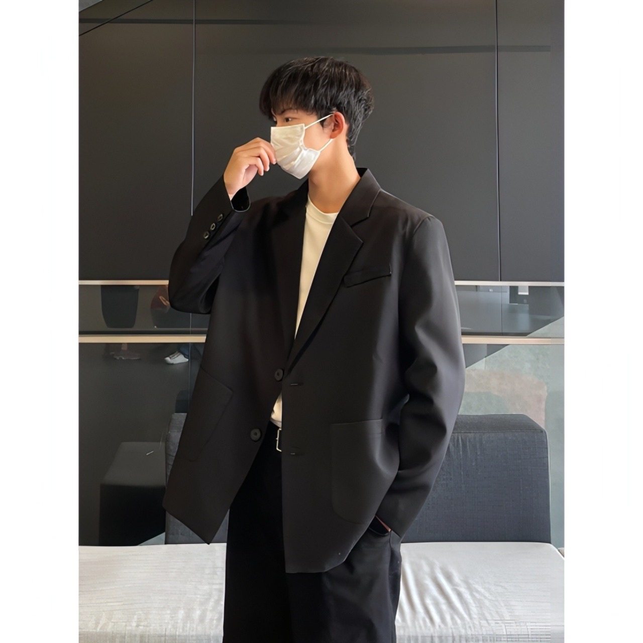 春秋男士休闲西服小西装潮ins单西外套痞帅宽松大码韩版F179-P95,男装西服套装,电商A152