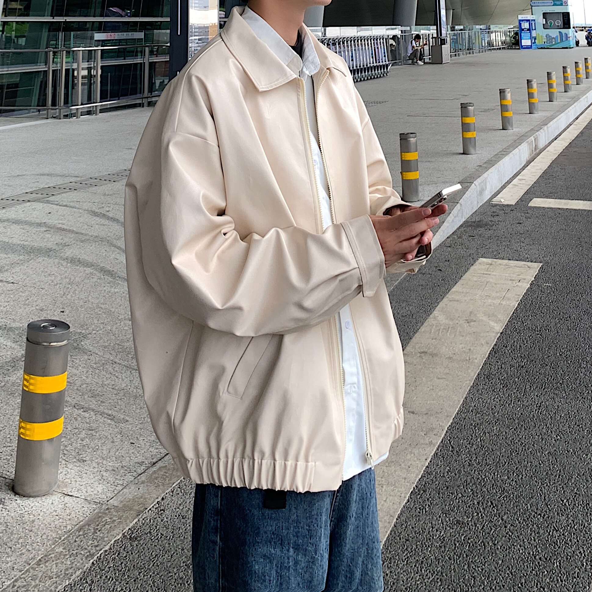 美式复古痞帅皮衣外套男oversize宽松皮夹克高级感炸街PY12-P95,男装夹克,电商A152