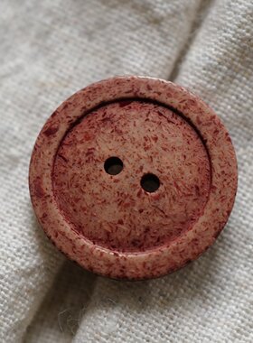 22mm1颗价英国Textile Garden复古红色颗粒感滚边可再生材料纽扣