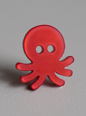 18mm一颗价格英国Textile Garden暗红色章鱼造型树脂纽扣