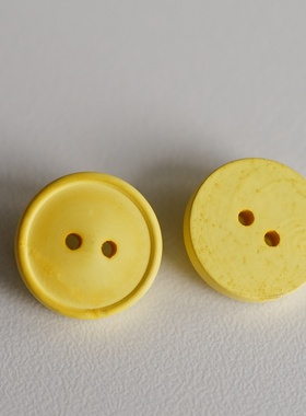 12mm一颗价 英国Textile Garden春日嫩黄色木质凸边衬衣等纽扣