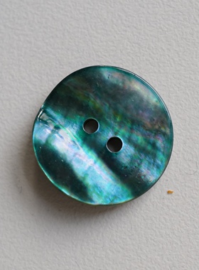 20mm一颗价英国Textile Garden可爱背面正面松石绿炫彩鲍鱼贝纽扣