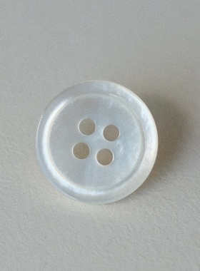 15mm一颗价英国Textile Garden奶油白色MOP珍珠母贝凸边纽扣