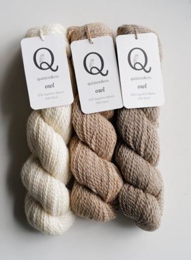 50克112米长美国Quince 新版Owl蓬弹羊驼羊毛线 进口手工编织毛线